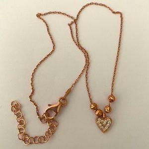 🤍Heart ANKLET 925 silver 14k rose gold plated